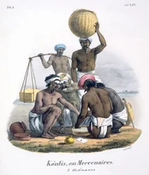 Travailleurs partageant du riz, 1827-35